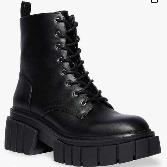Madden Girl Shoes - Madden Girl Black Combat Boots with Chunky Sole and High-Top Design